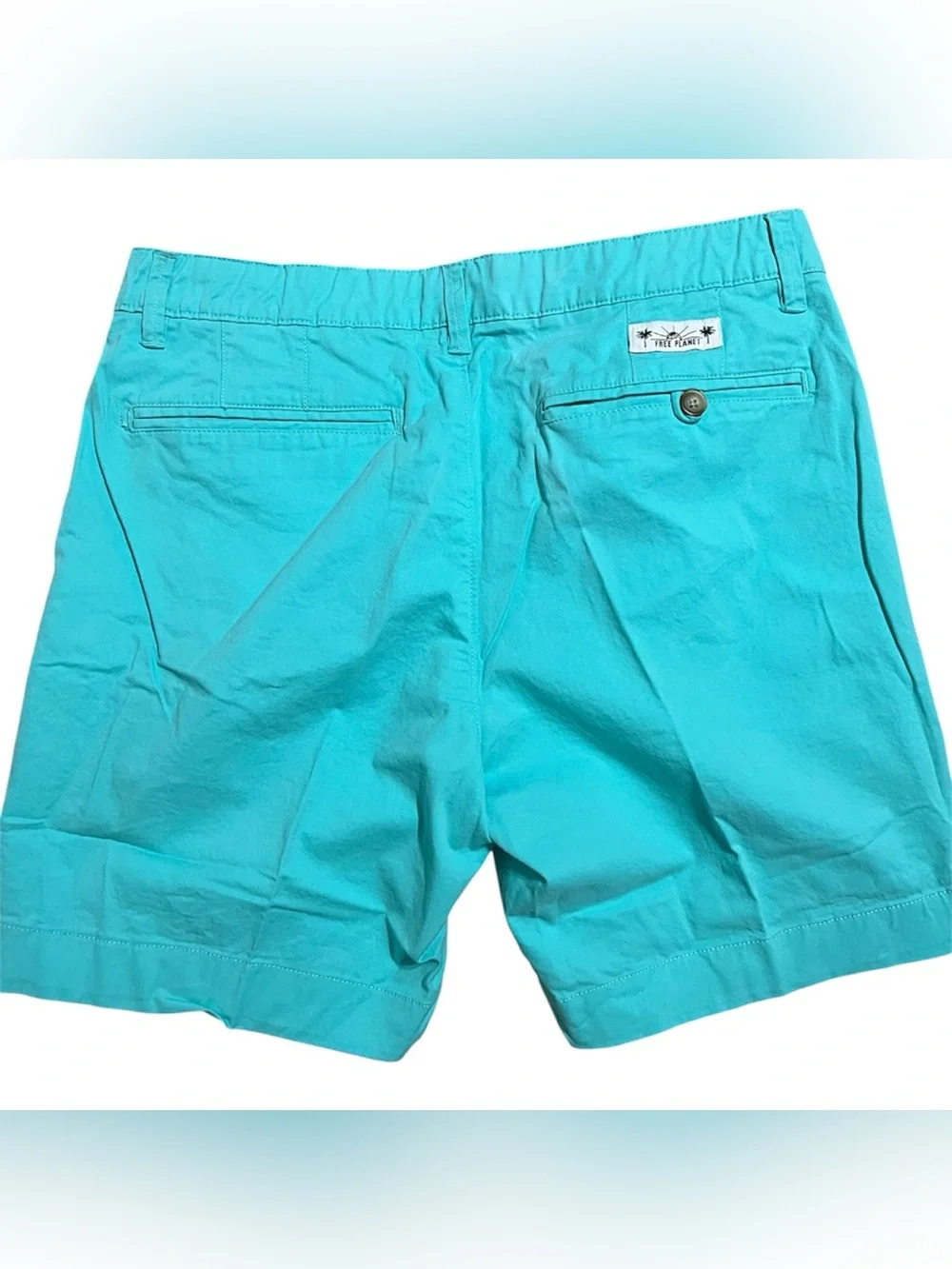 Free Planet Men’s Aqua Stretch Chino Shorts Size 32